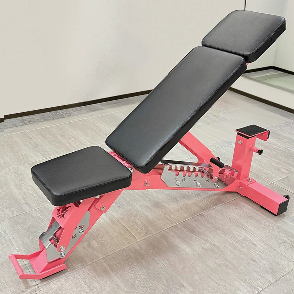 FITPRO Multi-Functional Foldable Weight Bench - 2-Level Adjustable Backrest, 300kg Max Load - Pink