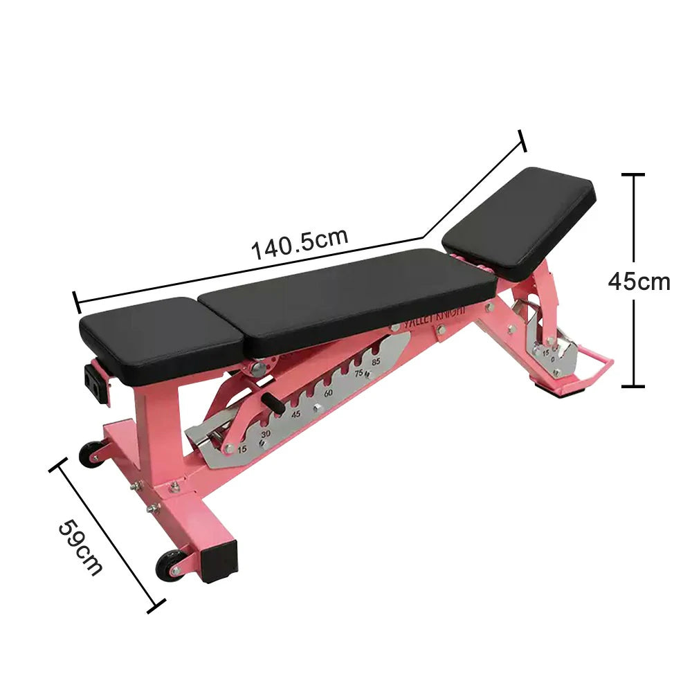 FITPRO Multi-Functional Foldable Weight Bench - 2-Level Adjustable Backrest, 300kg Max Load - Pink