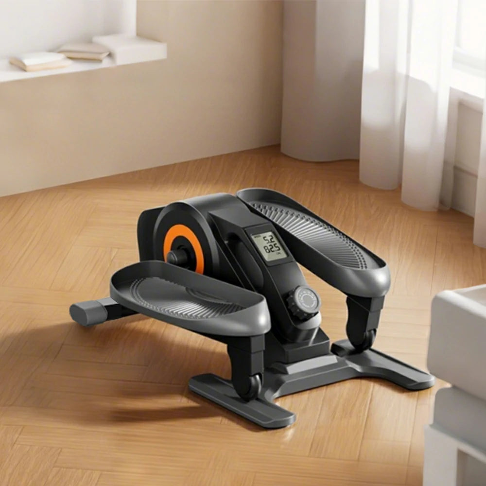 FITPRO Space-Saving Elliptical Trainer - Compact 0.28m² Footprint, Foldable Design, Quiet Low-Impact Exercise at Home - Black