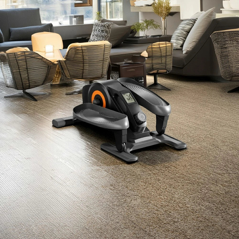 FITPRO Space-Saving Elliptical Trainer - Compact 0.28m² Footprint, Foldable Design, Quiet Low-Impact Exercise at Home - Black