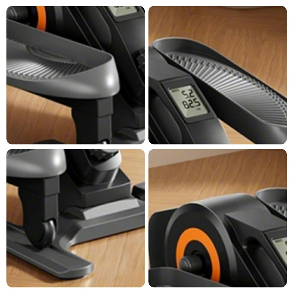 FITPRO Space-Saving Elliptical Trainer - Compact 0.28m² Footprint, Foldable Design, Quiet Low-Impact Exercise at Home - Black