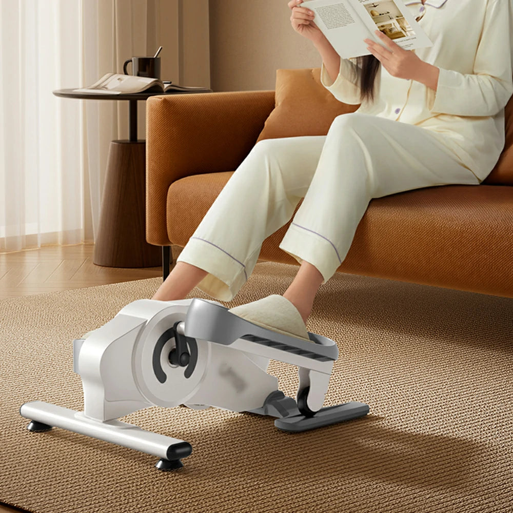 FITPRO Compact Elliptical Machine - 150kg Capacity, Knee-Friendly Motion, 16-Level Resistance, Ideal for Family Home Use - White