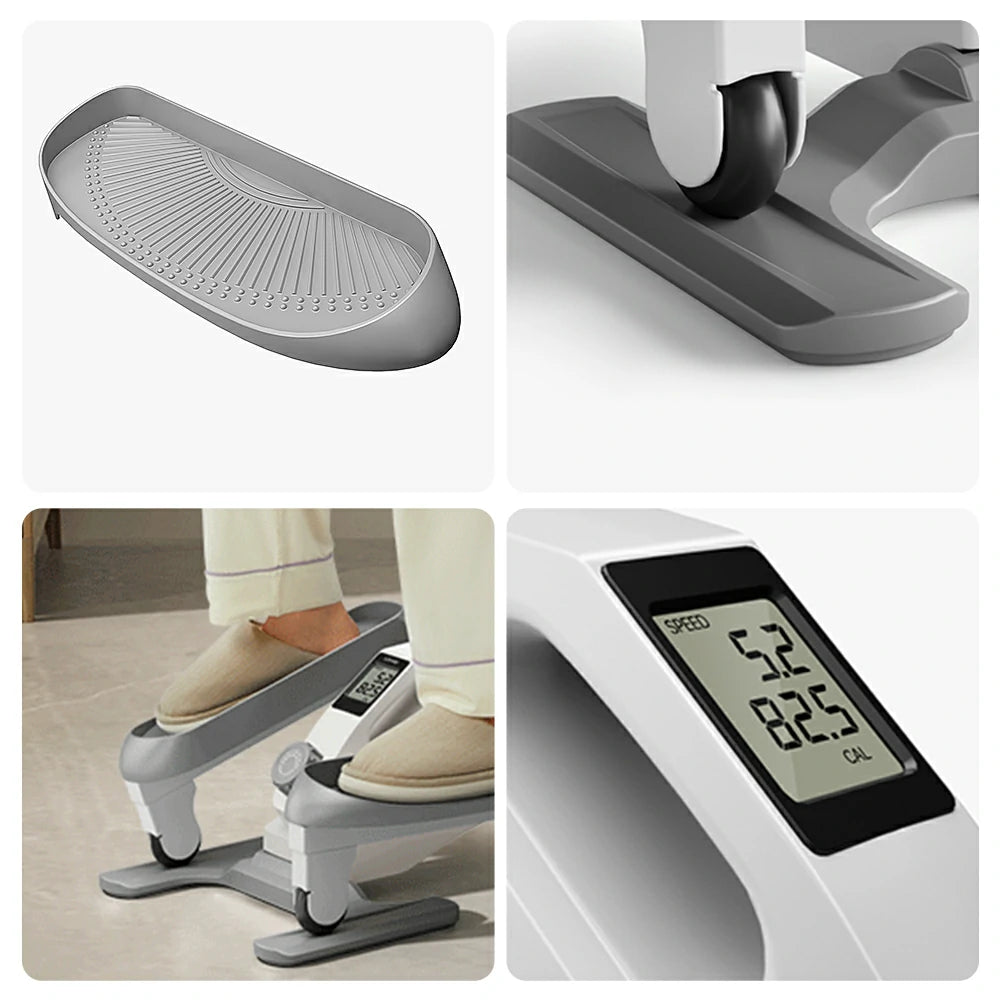 FITPRO Compact Elliptical Machine - 150kg Capacity, Knee-Friendly Motion, 16-Level Resistance, Ideal for Family Home Use - White