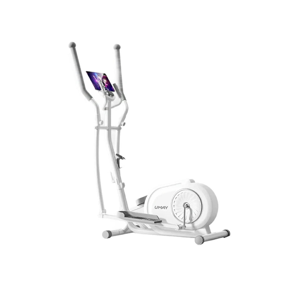 FITPRO Self-Powered Folding Elliptical Trainer Smooth Quiet Drive, Compact Home Fitness Machine - White