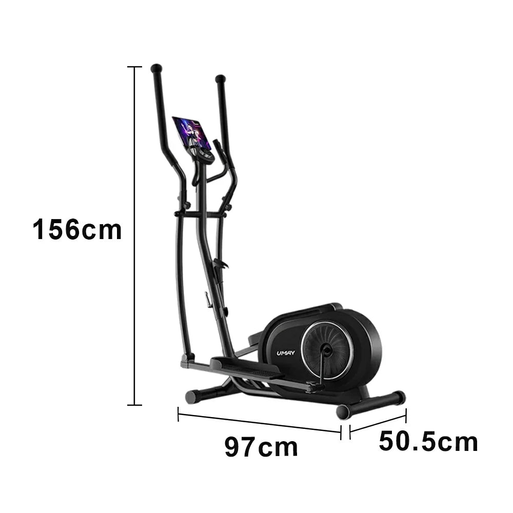 FITPRO Self-Powered Folding Elliptical Trainer Smooth Quiet Drive, Compact Home Fitness Machine - Black