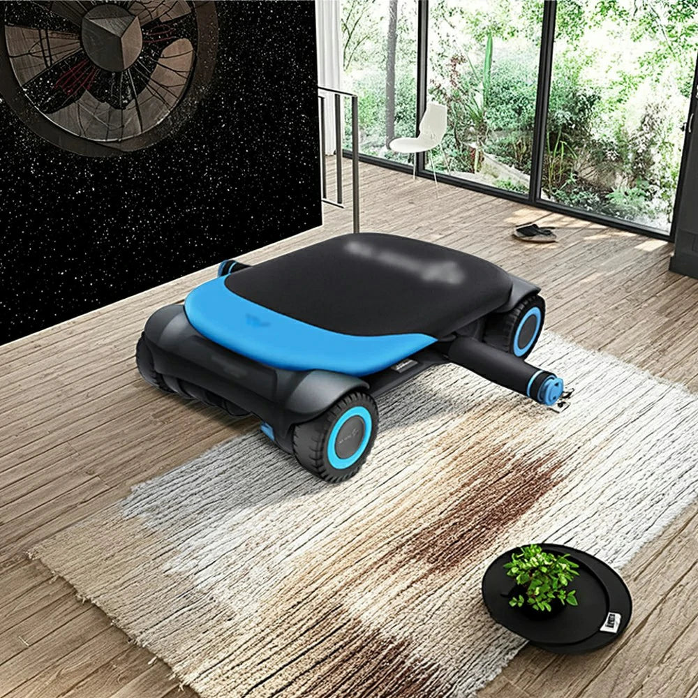 FITPRO Automatic Rebound Ab Roller - 4-Wheel Stable Base, Durable Core Trainer for Home Workouts - Blue