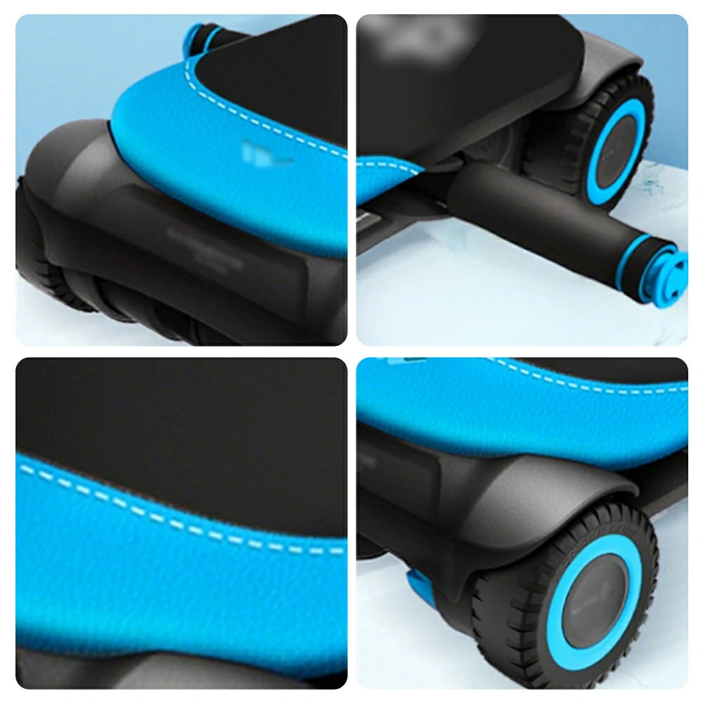 FITPRO Automatic Rebound Ab Roller - 4-Wheel Stable Base, Durable Core Trainer for Home Workouts - Blue