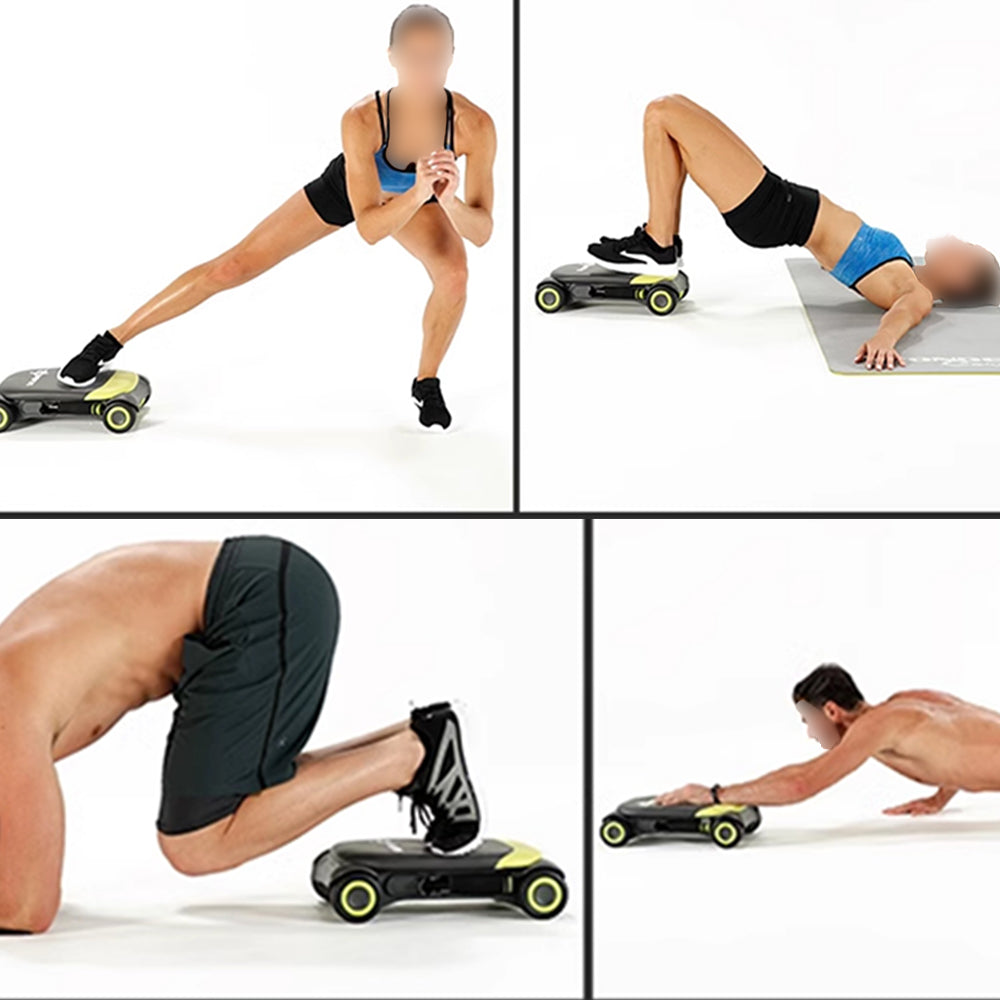 FITPRO Automatic Rebound Ab Roller - 4-Wheel Stable Base, Durable Core Trainer for Home Workouts - Green