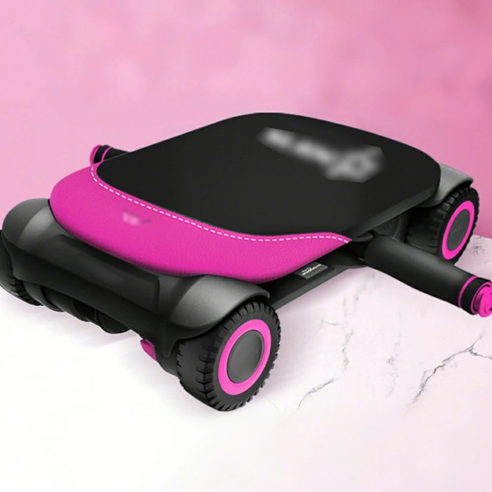FITPRO Automatic Rebound Ab Roller - 4-Wheel Stable Base, Durable Core Trainer for Home Workouts - Pink