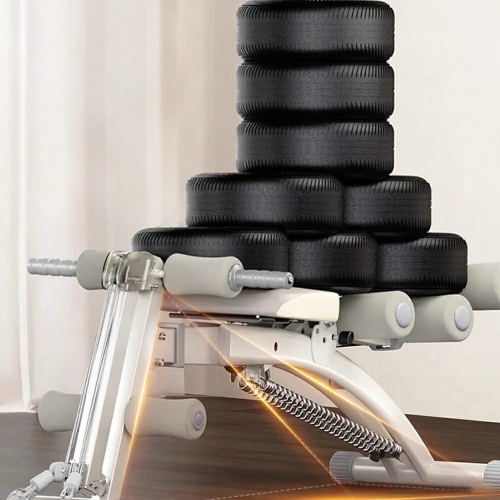 FITPRO Foldable Multi-Functional Weight Bench - Silent Spring Design, Adjustable Backrest, All-in-One Home Gym Equipment