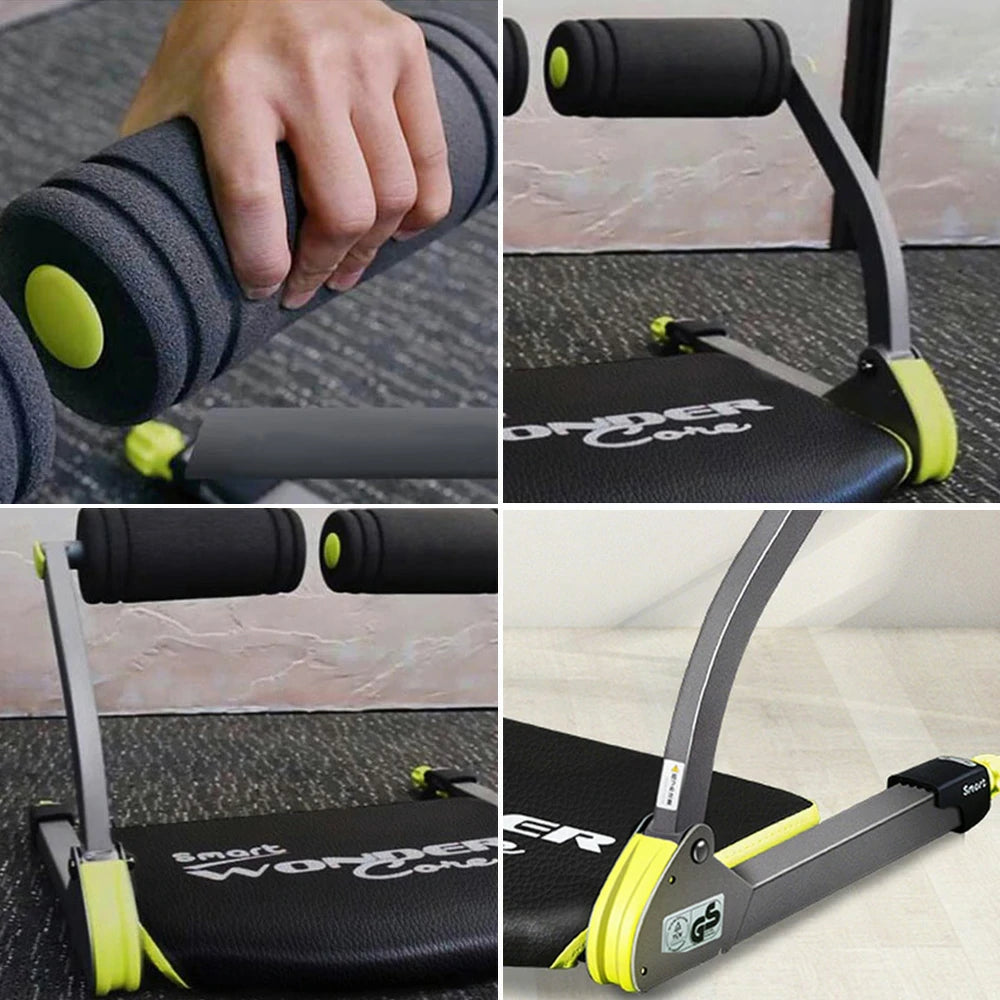 FITPRO Foldable Multi-Functional Ab Crunch Machine - GS-Grade Steel Frame, Compact Core Trainer for Home Fitness - Green