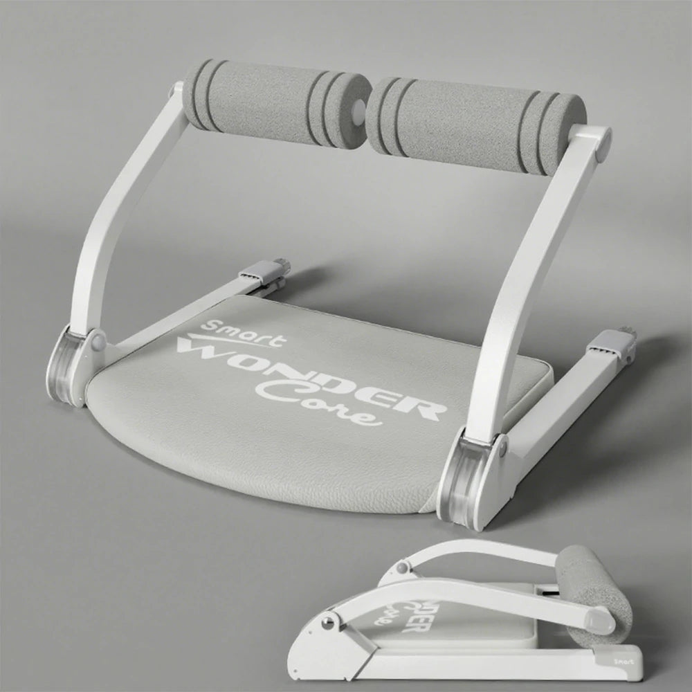 FITPRO Multi-Functional Ab Machine - GS-Grade Steel Frame, Foldable 12cm Slim Core Trainer - Gray