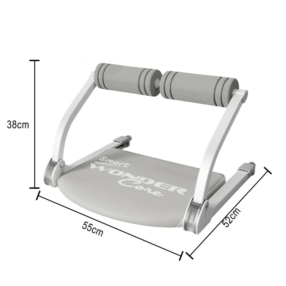 FITPRO Multi-Functional Ab Machine - GS-Grade Steel Frame, Foldable 12cm Slim Core Trainer - Gray