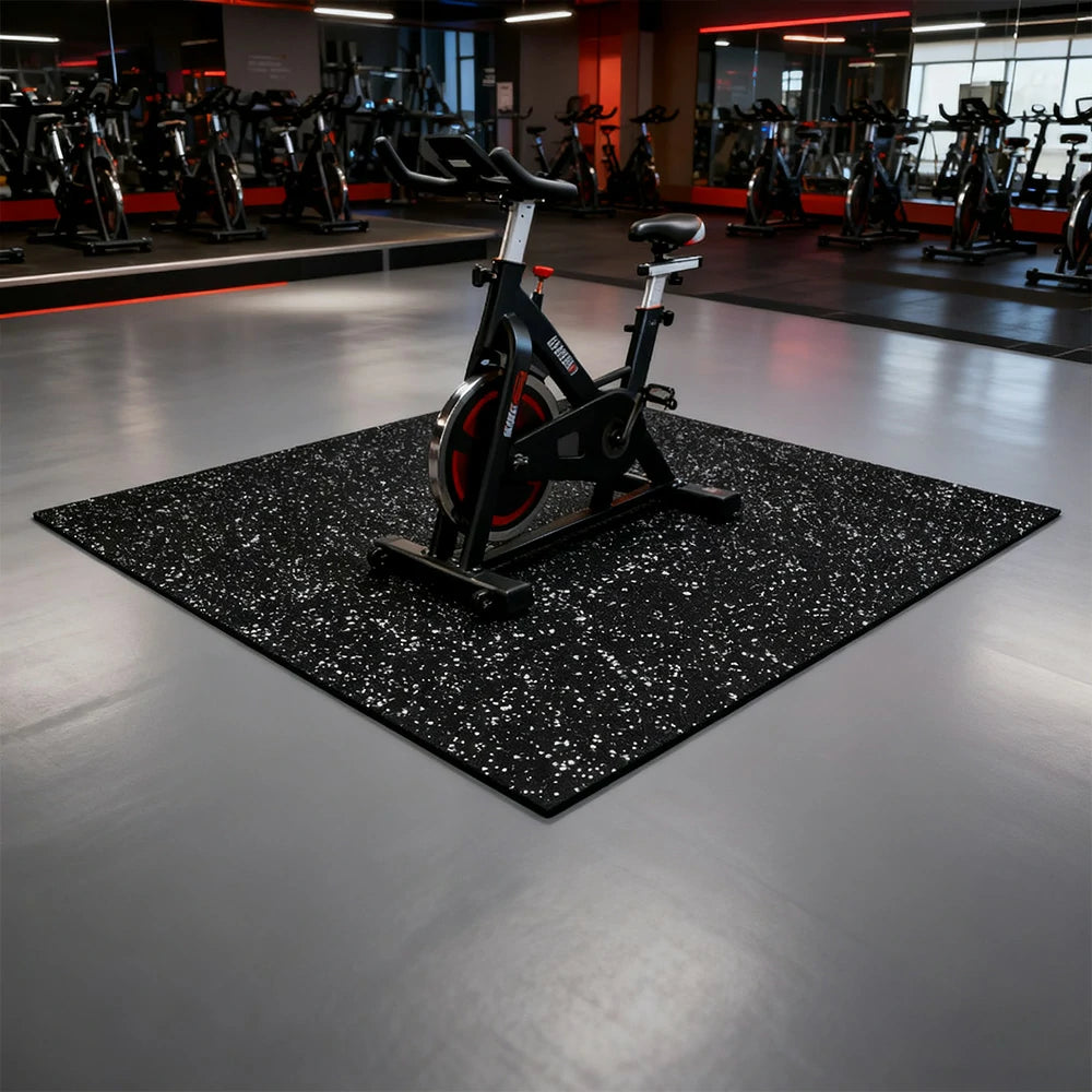 FITPRO Single Piece Soundproof Interlocking Gym Floor Thickness 2/2.5cm Mat Anti-Slip Durable Rubber Tile Eco-Friendly High-Resilience Design - Black&White