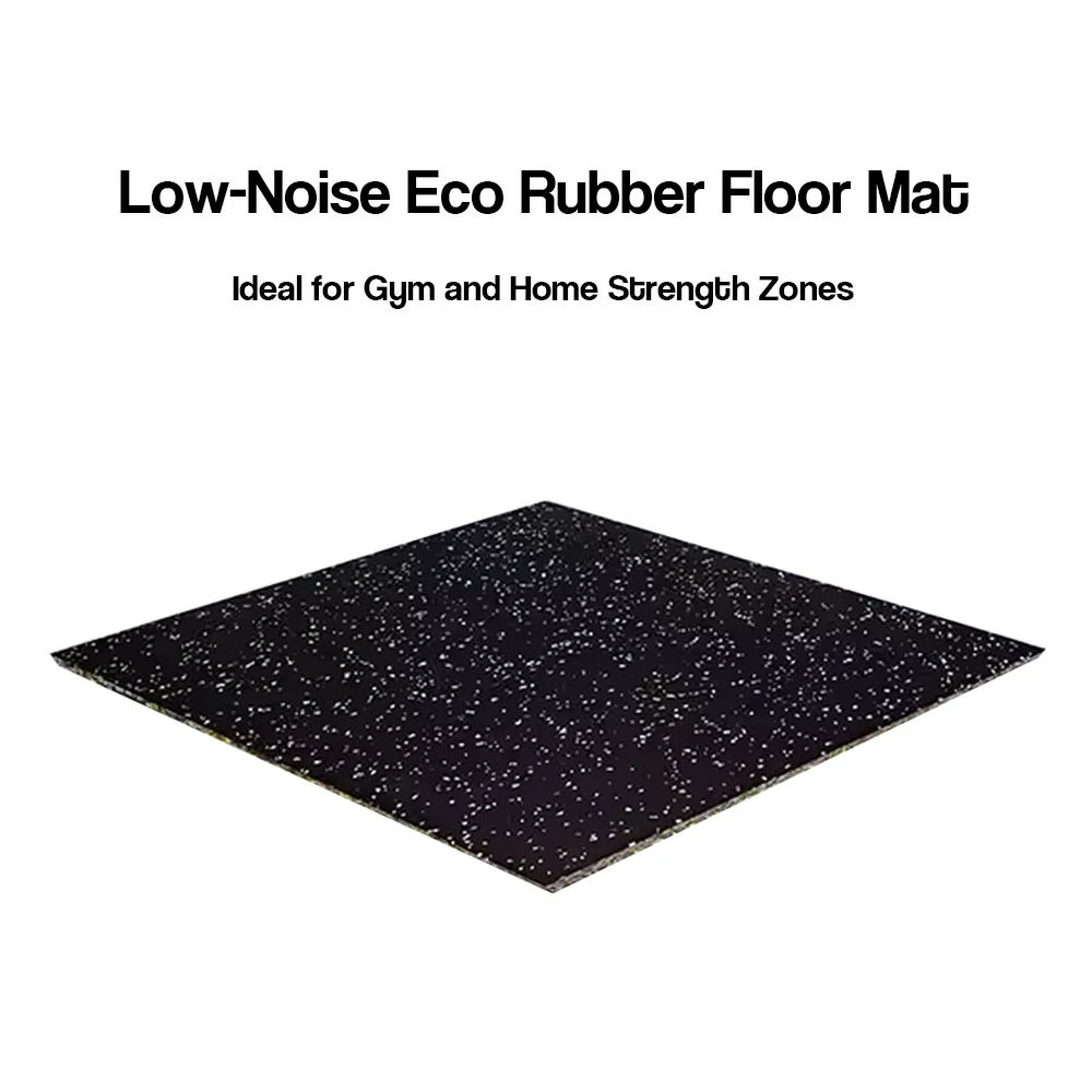 FITPRO Single Piece Soundproof Interlocking Gym Floor Thickness 2/2.5cm Mat Anti-Slip Durable Rubber Tile Eco-Friendly High-Resilience Design - Black&White