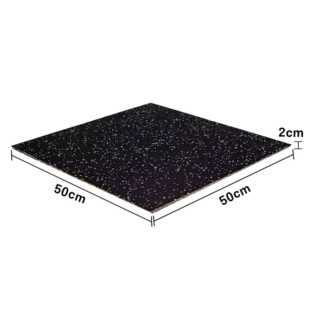 FITPRO Single Piece Soundproof Interlocking Gym Floor Thickness 2/2.5cm Mat Anti-Slip Durable Rubber Tile Eco-Friendly High-Resilience Design - Black&White