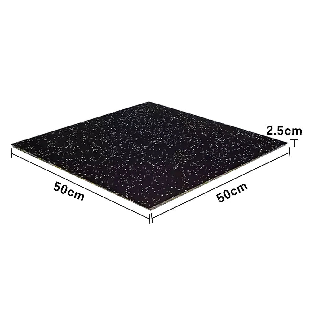 FITPRO Single Piece Soundproof Interlocking Gym Floor Thickness 2/2.5cm Mat Anti-Slip Durable Rubber Tile Eco-Friendly High-Resilience Design - Black&White