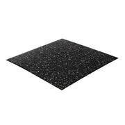 FITPRO Single Piece Flat Base Gym Floor Thickness 1.5cm Mat Anti-Slip Durable Rubber Tile Eco-Friendly High-Resilience Design - Black&White
