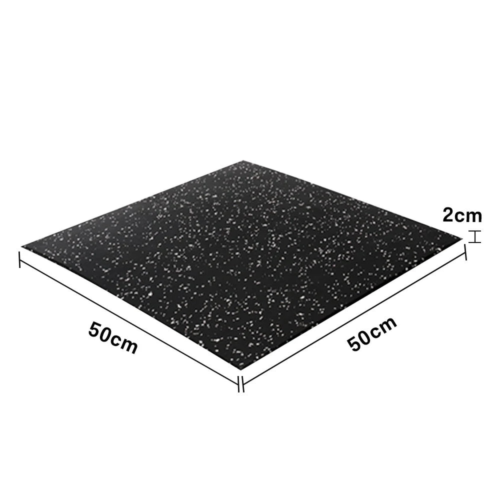 FITPRO Single Piece Interlocking Gym Floor Thickness 2cm Mat Anti-Slip Durable Rubber Tile Eco-Friendly High-Resilience Design - Black&White