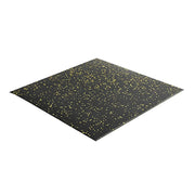 FITPRO Single Piece Interlocking Gym Floor Thickness 3cm Mat Anti-Slip Durable Rubber Tile Eco-Friendly High-Resilience Design - Black&Yellow