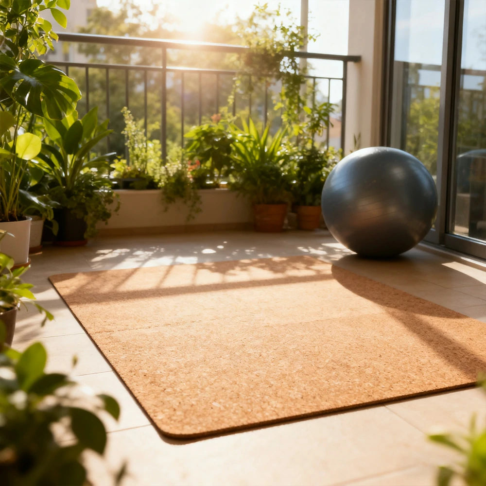 FITPRO Single Piece Interlocking Gym Floor Thickness 2cm Mat Anti-Slip Durable Rubber Tile Eco-Friendly High-Resilience Design - Brown