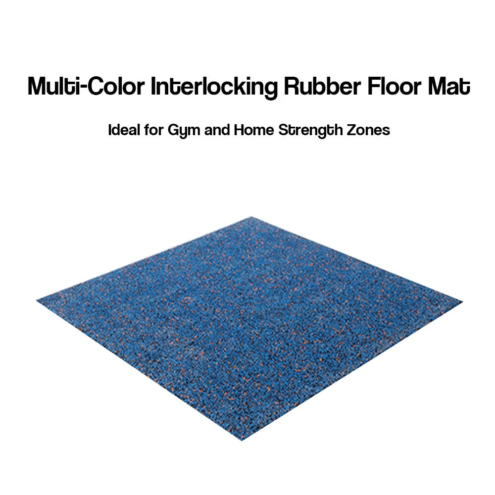 FITPRO Single Piece Interlocking Gym Floor Thickness 2.5cm Mat Anti-Slip Durable Rubber Tile Eco-Friendly High-Resilience Design - Blue