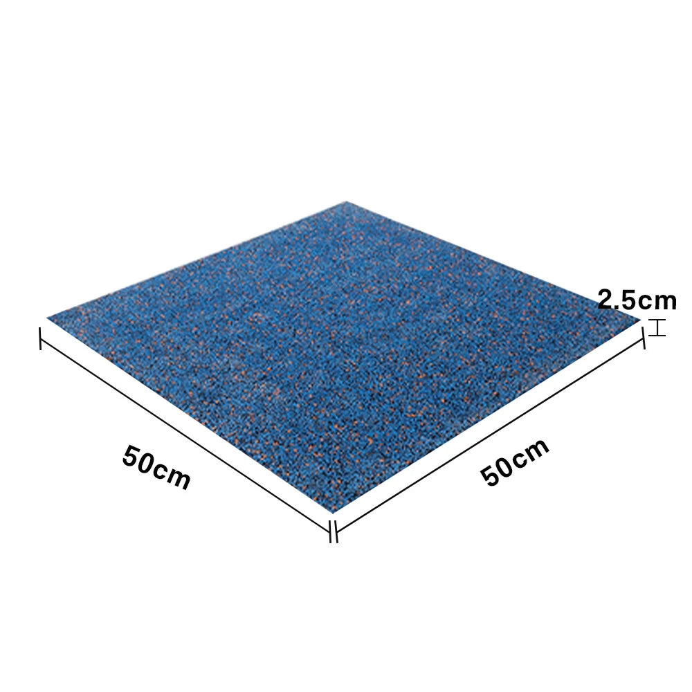 FITPRO Single Piece Interlocking Gym Floor Thickness 2.5cm Mat Anti-Slip Durable Rubber Tile Eco-Friendly High-Resilience Design - Blue