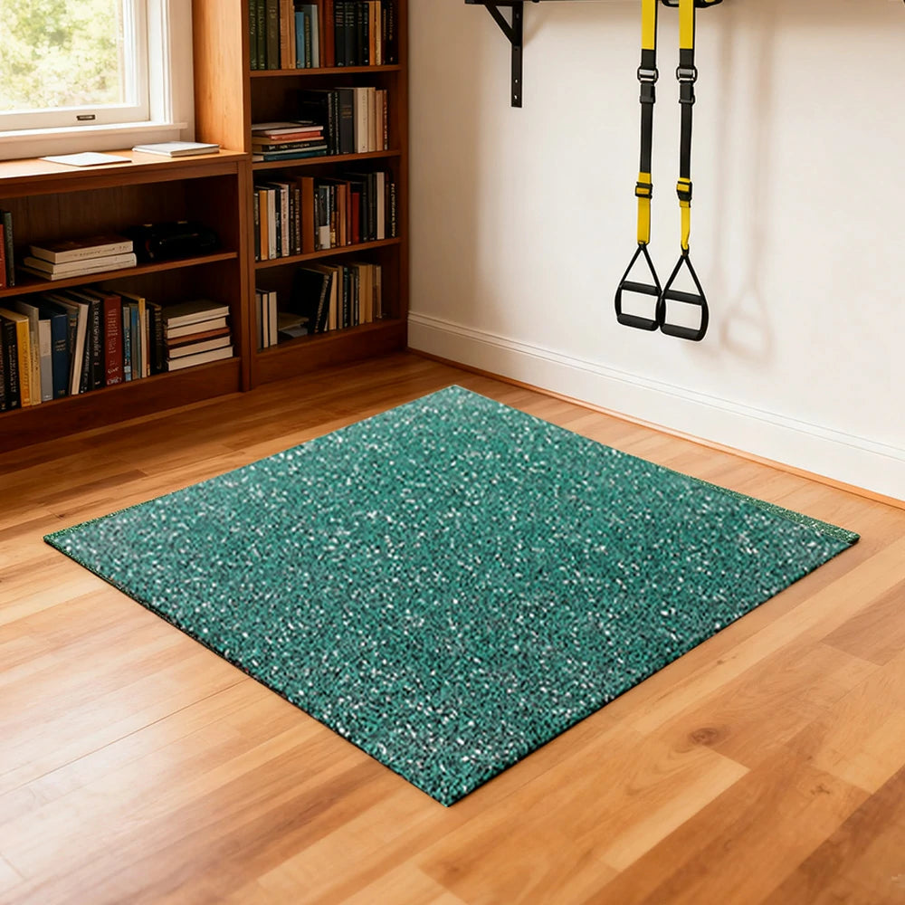 FITPRO Single Piece Interlocking Gym Floor Thickness 3cm Mat Anti-Slip Durable Rubber Tile Eco-Friendly High-Resilience Design - Green