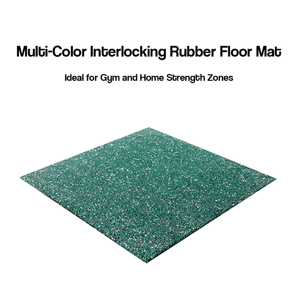 FITPRO Single Piece Interlocking Gym Floor Thickness 3cm Mat Anti-Slip Durable Rubber Tile Eco-Friendly High-Resilience Design - Green