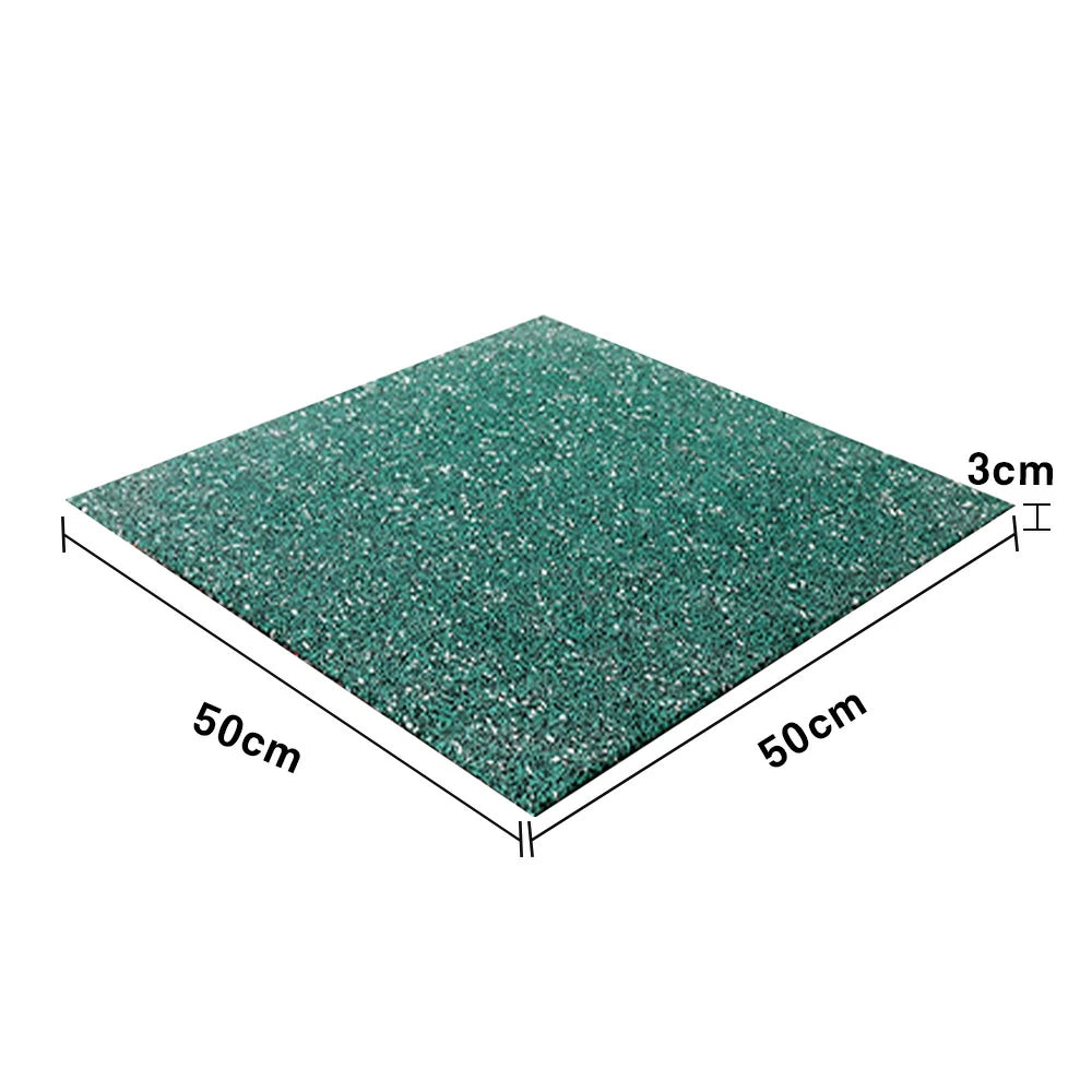 FITPRO Single Piece Interlocking Gym Floor Thickness 3cm Mat Anti-Slip Durable Rubber Tile Eco-Friendly High-Resilience Design - Green