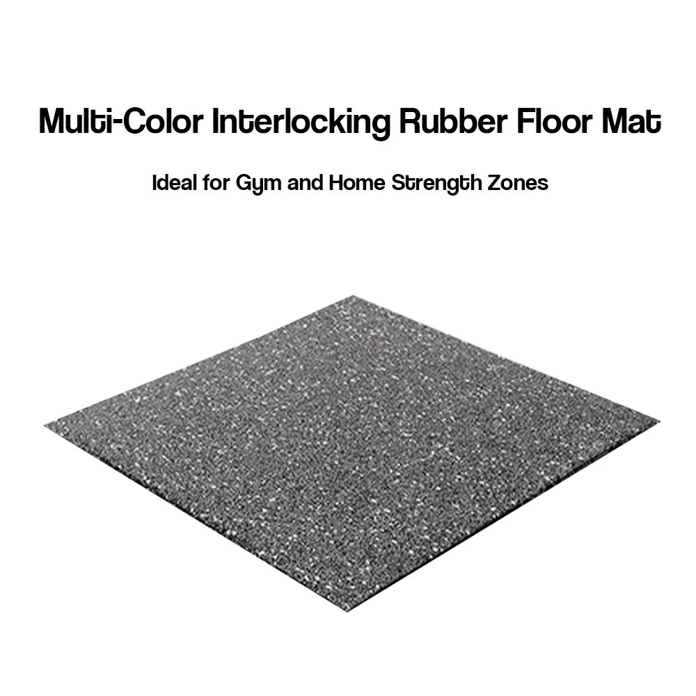 FITPRO Single Piece Interlocking Gym Floor Thickness 4cm Mat Anti-Slip Durable Rubber Tile Eco-Friendly High-Resilience Design - Grey