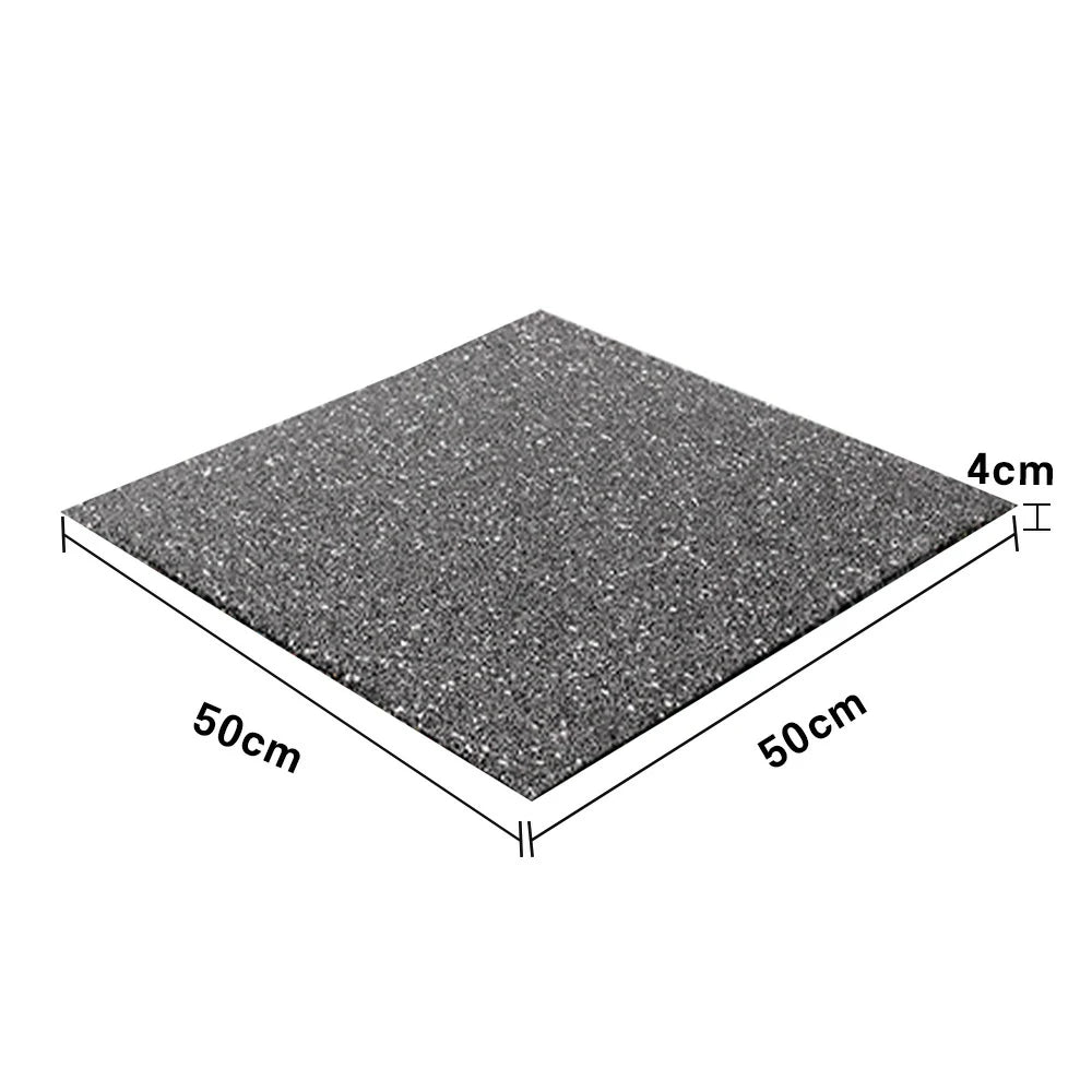 FITPRO Single Piece Interlocking Gym Floor Thickness 4cm Mat Anti-Slip Durable Rubber Tile Eco-Friendly High-Resilience Design - Grey