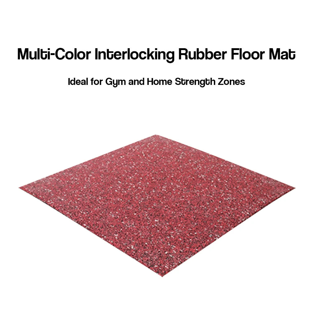 FITPRO Single Piece Interlocking Gym Floor Thickness 5cm Mat Anti-Slip Durable Rubber Tile Eco-Friendly High-Resilience Design - Red