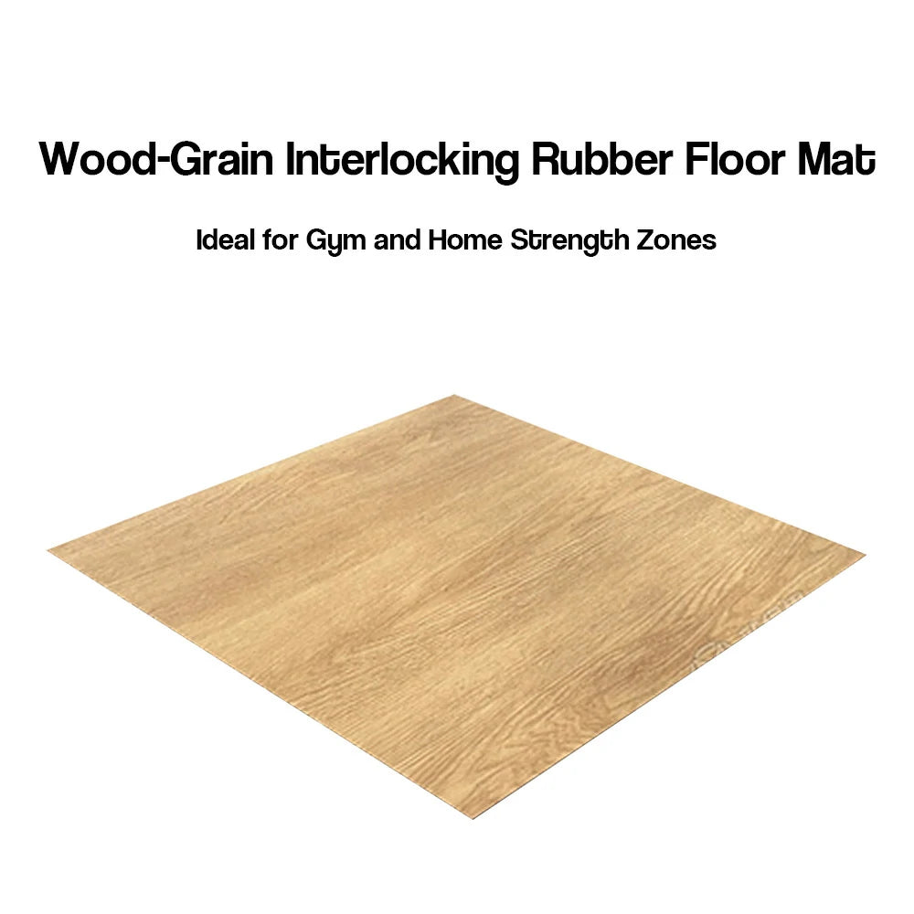FITPRO Single Piece Interlocking Gym Floor Thickness 2cm Mat Anti-Slip Durable Rubber Tile Eco-Friendly High-Resilience Design - Wood