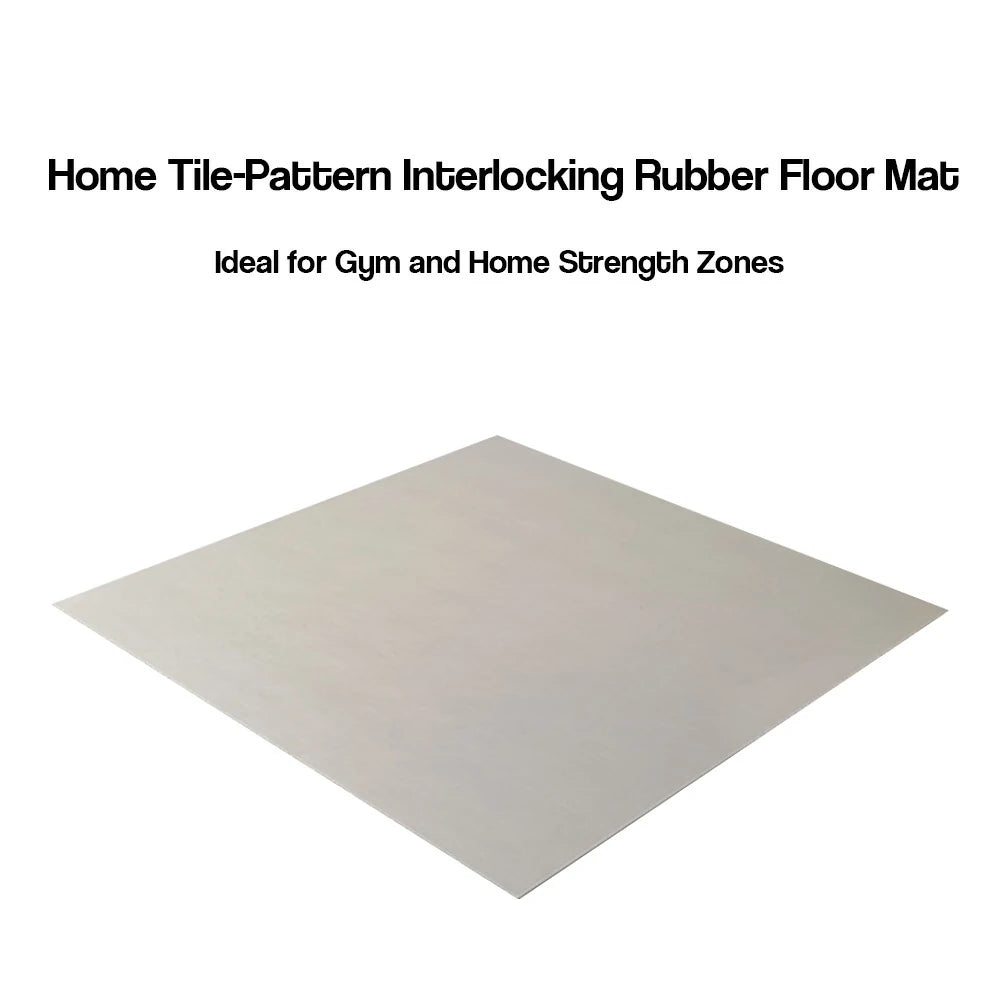FITPRO Single Piece Interlocking Home Gym Floor Thickness 2cm Mat Anti-Slip Durable Rubber Tile Eco-Friendly High-Resilience Design - Grey