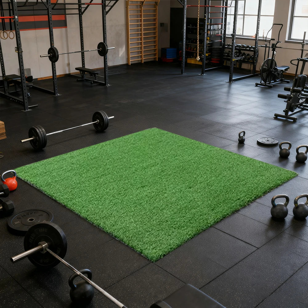 FITPRO Single Piece Interlocking Gym Floor Thickness 2/2.5cm Mat Anti-Slip Durable Rubber Tile Eco-Friendly High-Resilience Design - Green