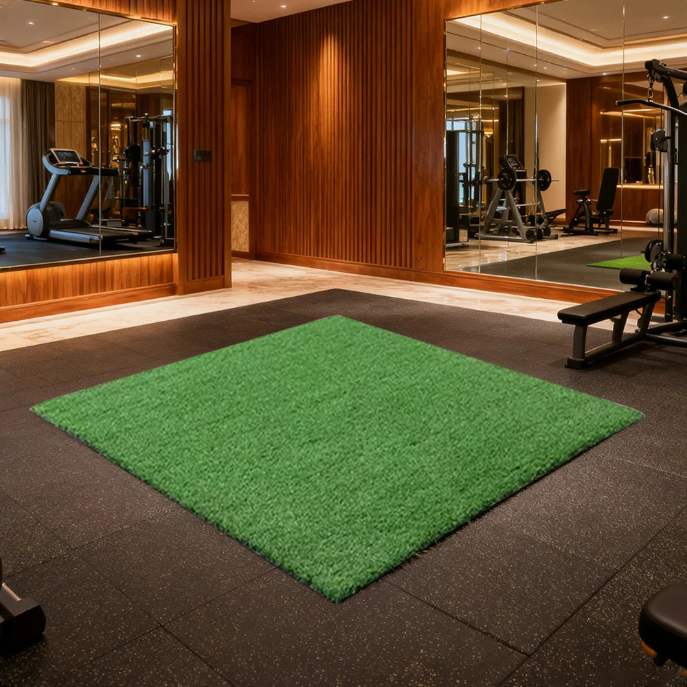 FITPRO Single Piece Interlocking Gym Floor Thickness 2/2.5cm Mat Anti-Slip Durable Rubber Tile Eco-Friendly High-Resilience Design - Green