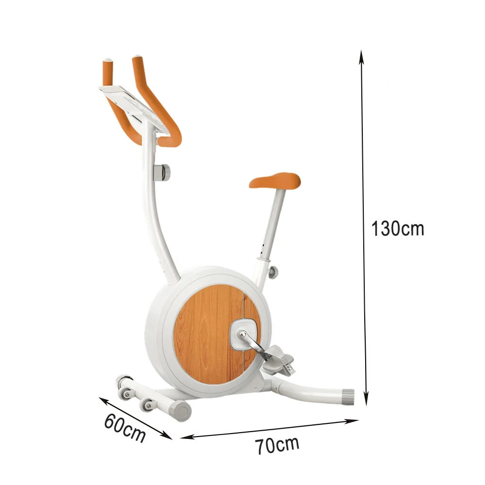FITPRO Foldable Spin Bike - Silent Belt Drive, Safe Non-Slip Pedals, Compact Home Fitness, Elegant Birch Finish