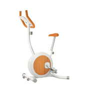 FITPRO Foldable Spin Bike - Silent Belt Drive, Safe Non-Slip Pedals, Compact Home Fitness, Elegant Birch Finish