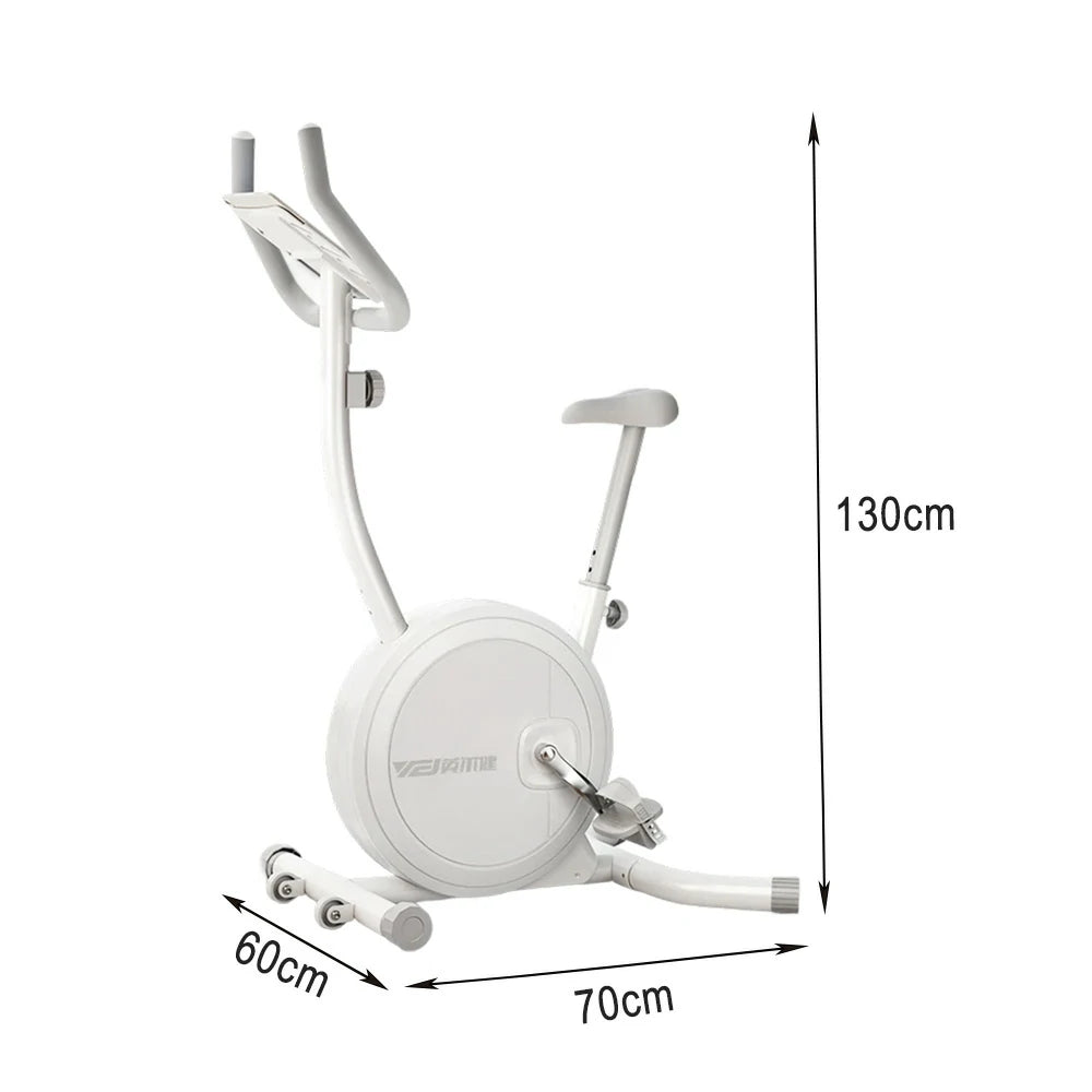 FITPRO Foldable Spin Bike - 16-Level Dual Magnetic & Physical Resistance, Silent Belt Drive, Compact Home Fitness - White