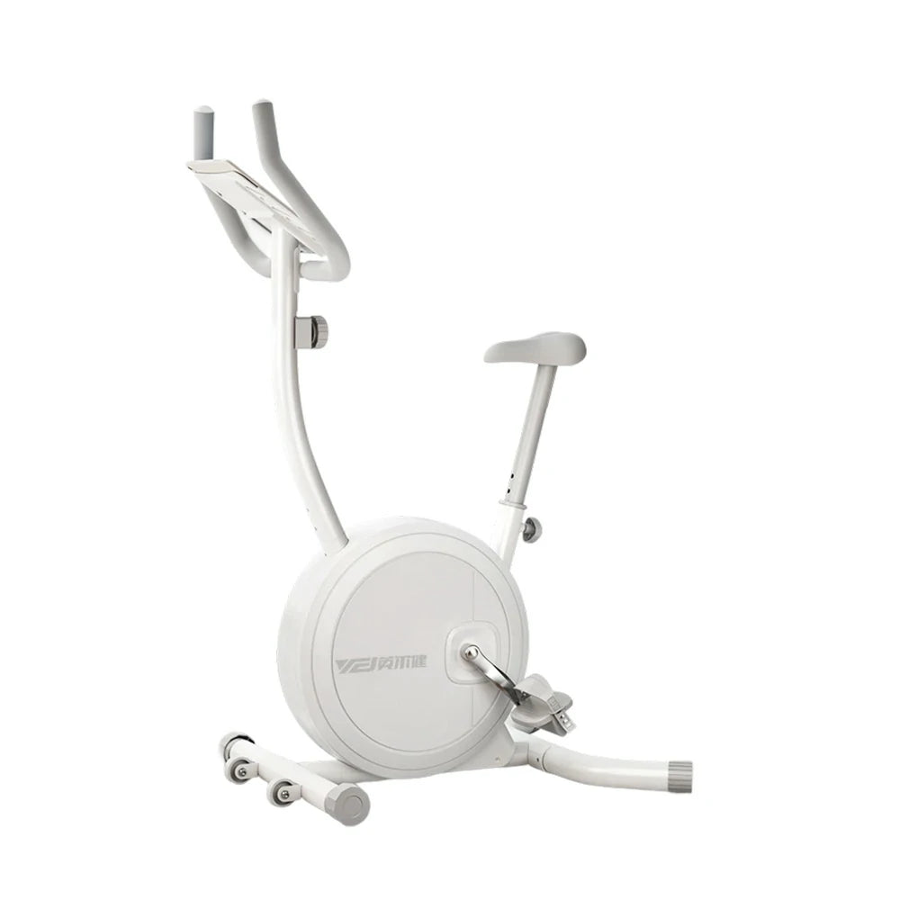 FITPRO Foldable Spin Bike - 16-Level Dual Magnetic & Physical Resistance, Silent Belt Drive, Compact Home Fitness - White