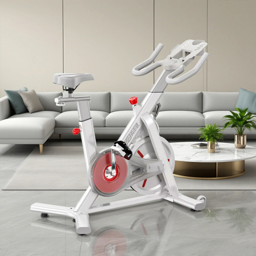 FITPRO Magnetic Spin Bike - Semi-Transparent Frame, Chrome Crank Arms, Heavy-Duty Design, Front Transport Wheels