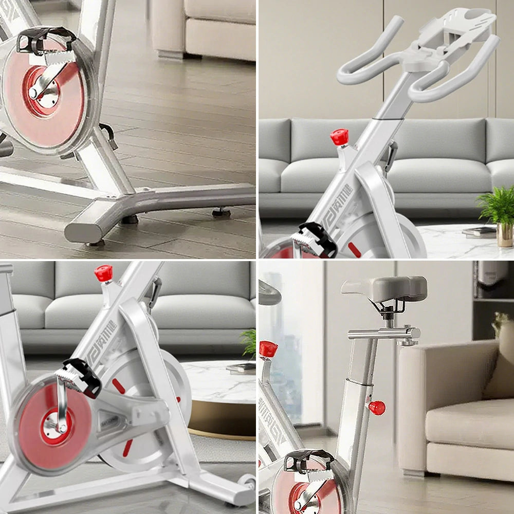 FITPRO Magnetic Spin Bike - Semi-Transparent Frame, Chrome Crank Arms, Heavy-Duty Design, Front Transport Wheels