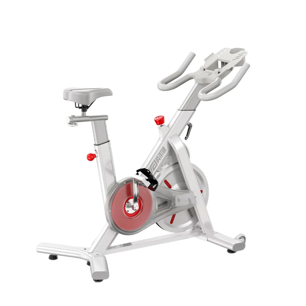 FITPRO Magnetic Spin Bike - Semi-Transparent Frame, Chrome Crank Arms, Heavy-Duty Design, Front Transport Wheels