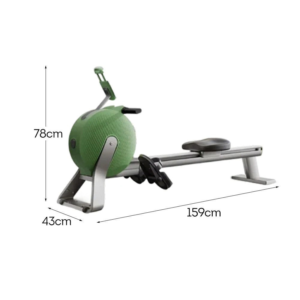 FITPRO Full Aluminium Alloy Rail Rowing Machine - Whisper-Quiet Magnetic Control, 32 Resistance Levels, Smooth Full-Body Training - Green