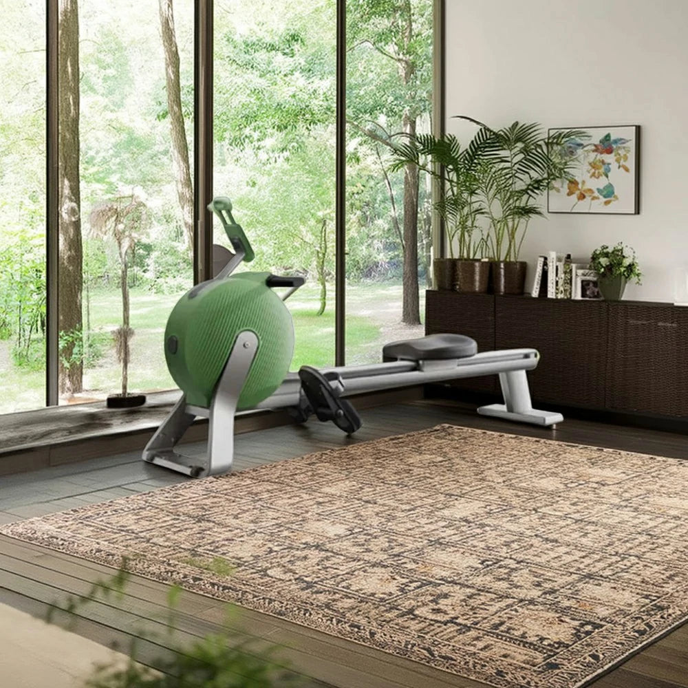 FITPRO Full Aluminium Alloy Rail Rowing Machine - Whisper-Quiet Magnetic Control, 32 Resistance Levels, Smooth Full-Body Training - Green