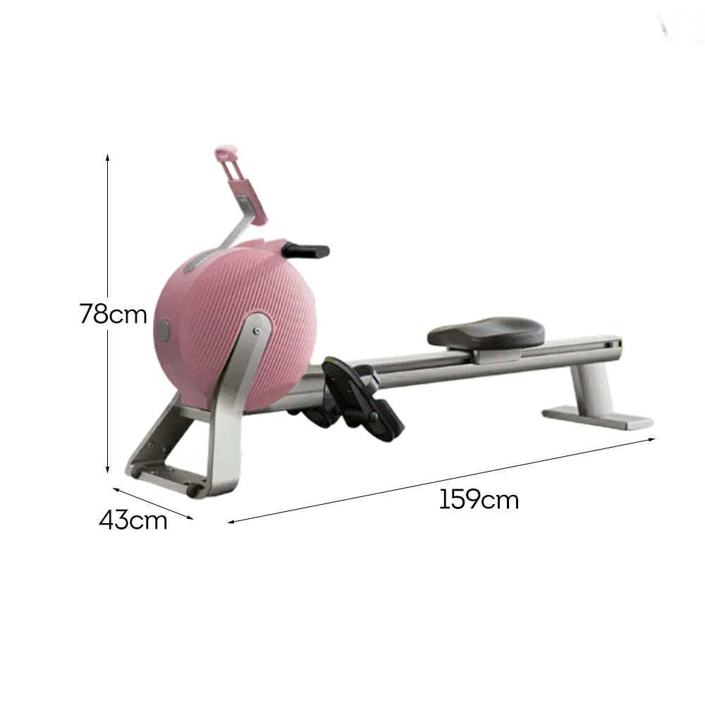 FITPRO Foldable Rowing Machine - Cast-Aluminium Support, 32-Level Smart Resistance,  Compact Foldable Design - Pink