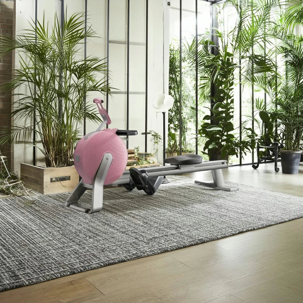 FITPRO Foldable Rowing Machine - Cast-Aluminium Support, 32-Level Smart Resistance,  Compact Foldable Design - Pink