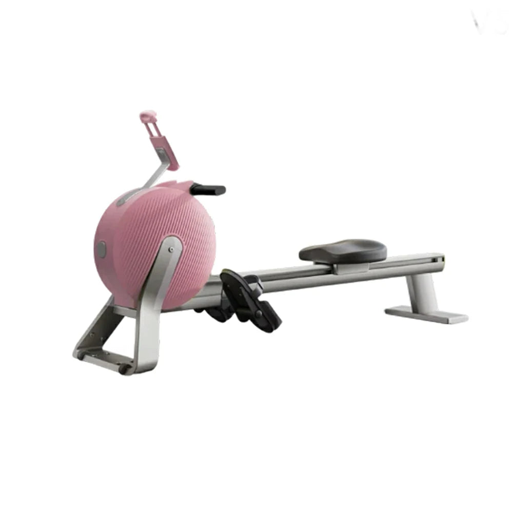 FITPRO Foldable Rowing Machine - Cast-Aluminium Support, 32-Level Smart Resistance,  Compact Foldable Design - Pink