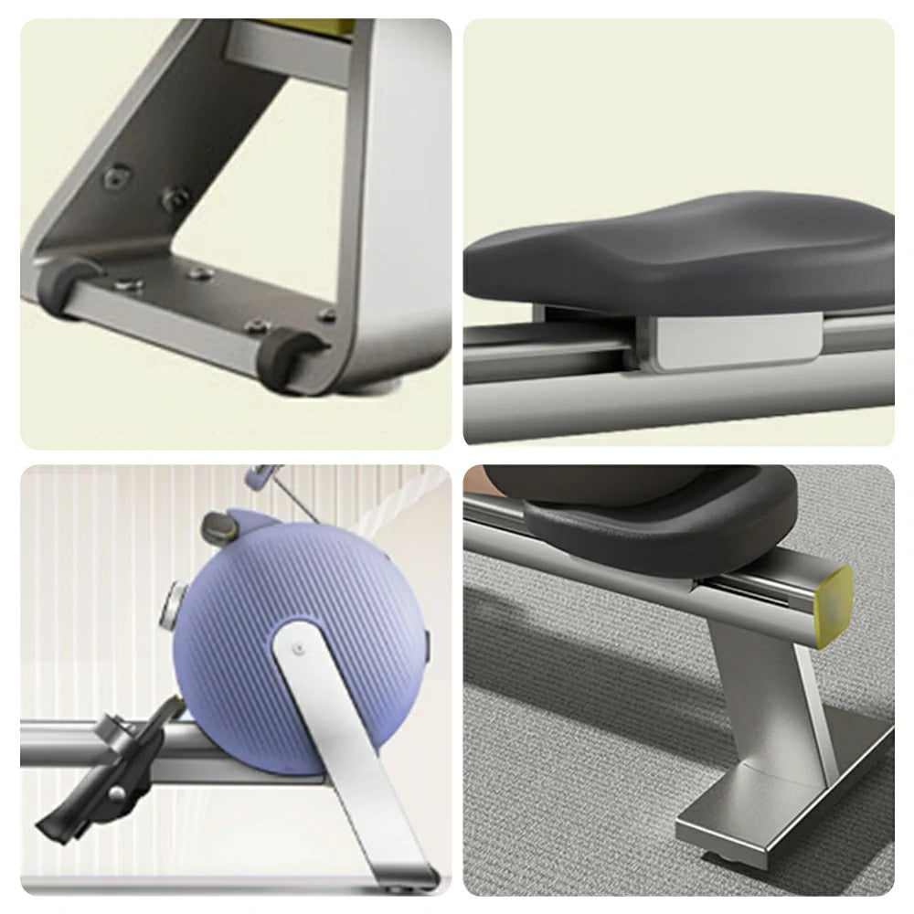 FITPRO Foldable Rowing Machine - Whisper-Quiet Magnetic Control, 32 Resistance Levels, Smooth Full-Body Training - Purple